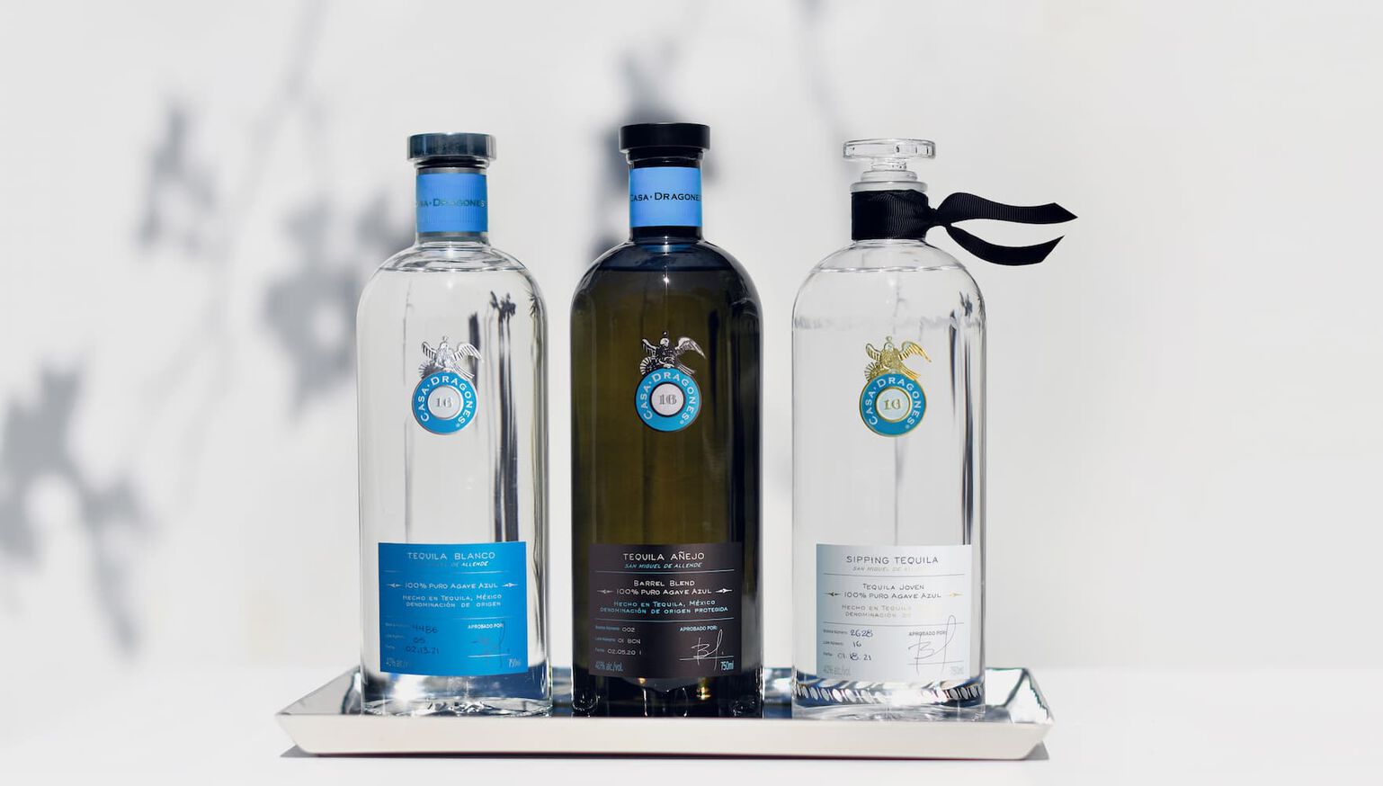 Image of 3 bottles of Casa Dragones against a white background